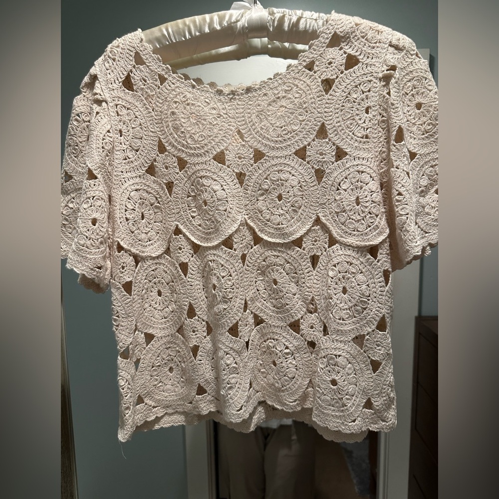 Altuzarra Cream Cropped Boxy Blouse